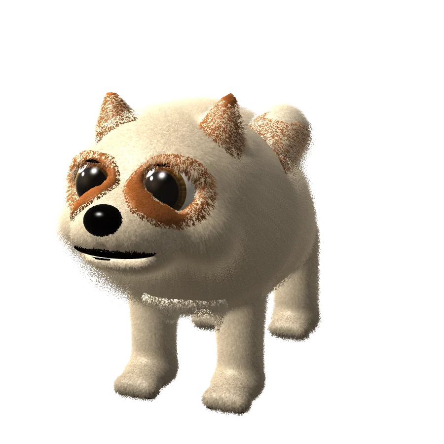The Chow Chow, alive, looking at you with its own iris
